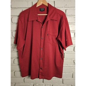 BC Ethic Men's Red Button Up Short Sleeve Shirt Size L Made In USA